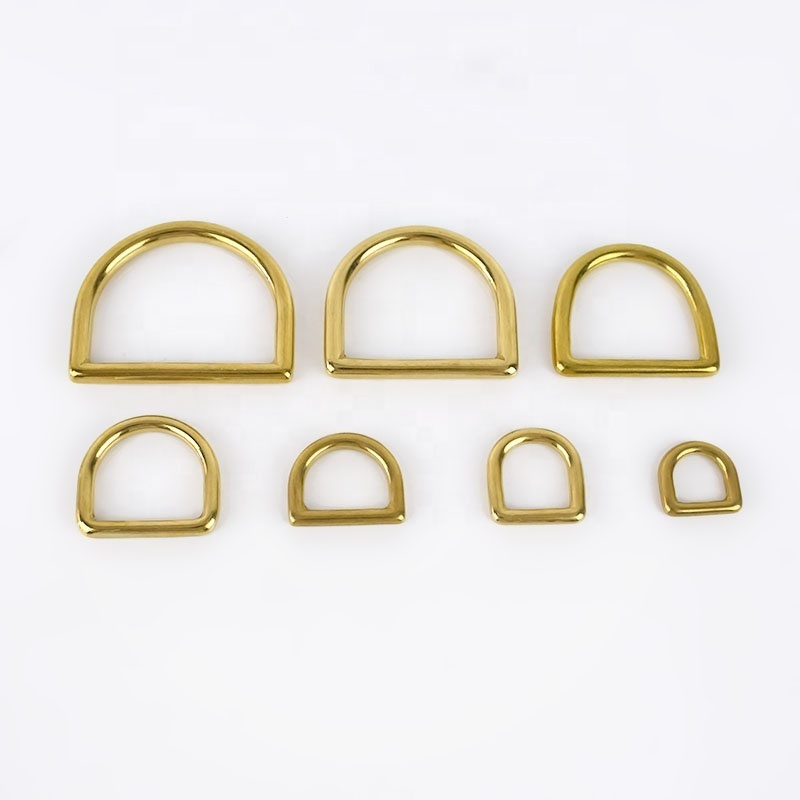 Meetee AP2388 Solid Brass Buckle D Ring Bag Luggage Hardware Accessories for Bag Strap Webbing D Shape Ring Belt Buckles