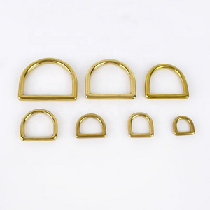 Meetee AP2388 Solid Brass Buckle D Ring Bag Luggage Hardware Accessories for Bag Strap Webbing D Shape Ring Belt Buckles