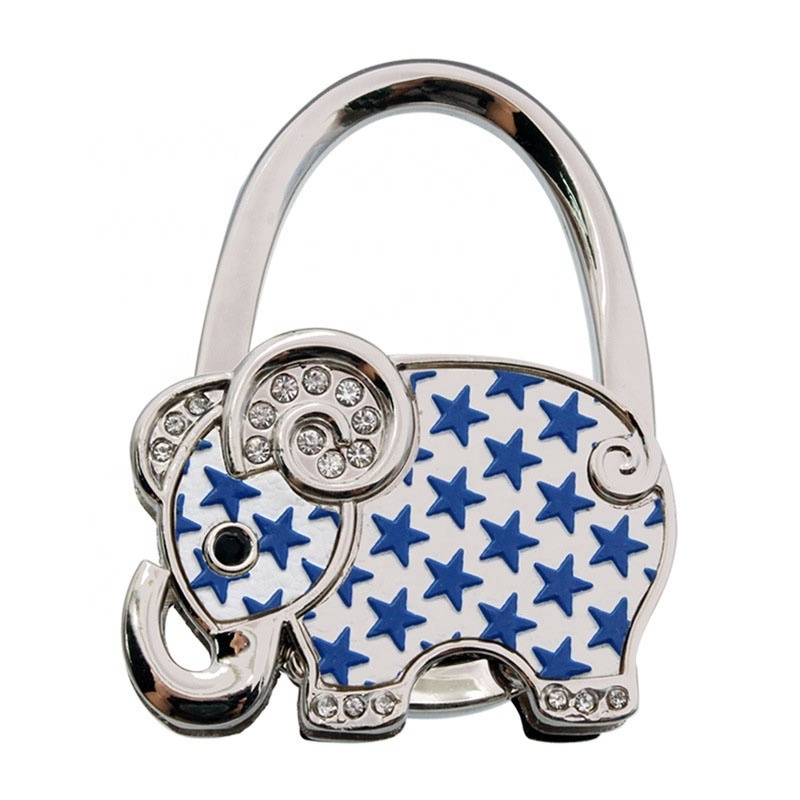 Meetee BHR-019 Alloy Elephant Shape Alloy Folding Handbag Bag Purse Bag Table Hook Hanger