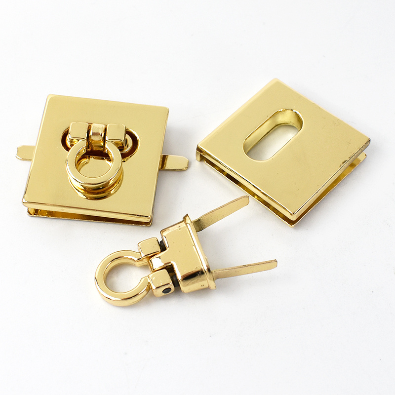 Meetee KY854 28mm Bag Accessories Metal Lock DIY Handmade Snap Hasp Buckle Square Alloy Turn Locks