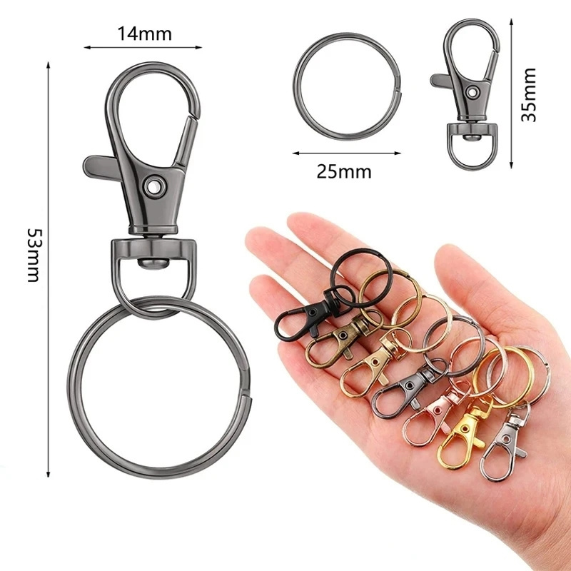 Meetee BK416 25mm Bag Accessories Snap Hook Metal O Ring Keychain Swivel Lobster Clasp Multi-colored Key Chain Dog Buckle