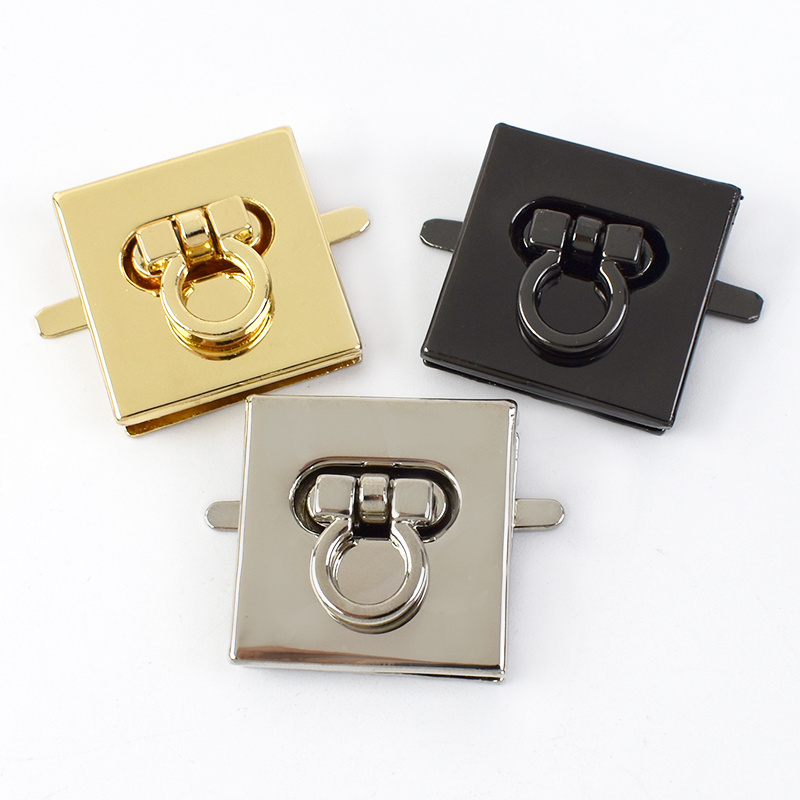 Meetee KY854 28mm Bag Accessories Metal Lock DIY Handmade Snap Hasp Buckle Square Alloy Turn Locks