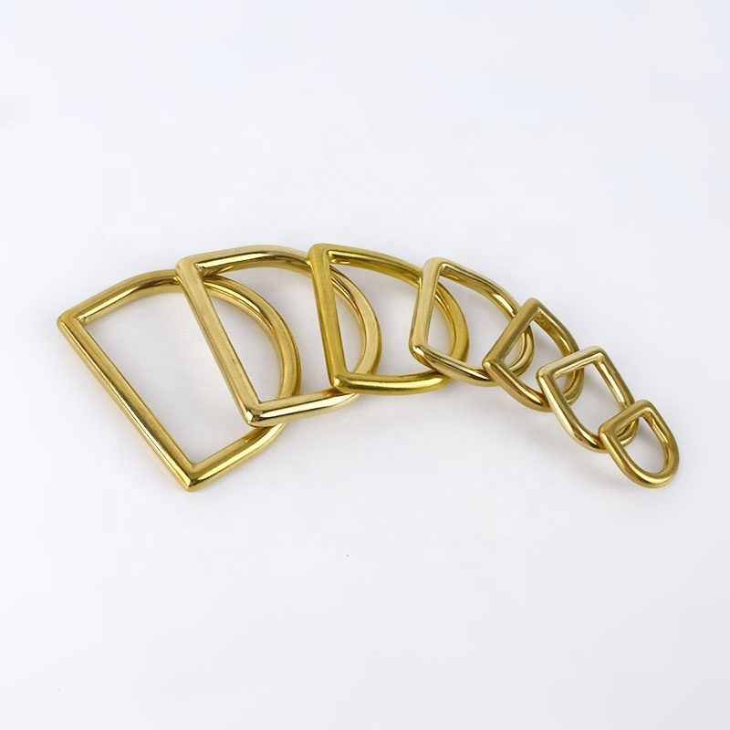 Meetee AP2388 Solid Brass Buckle D Ring Bag Luggage Hardware Accessories for Bag Strap Webbing D Shape Ring Belt Buckles