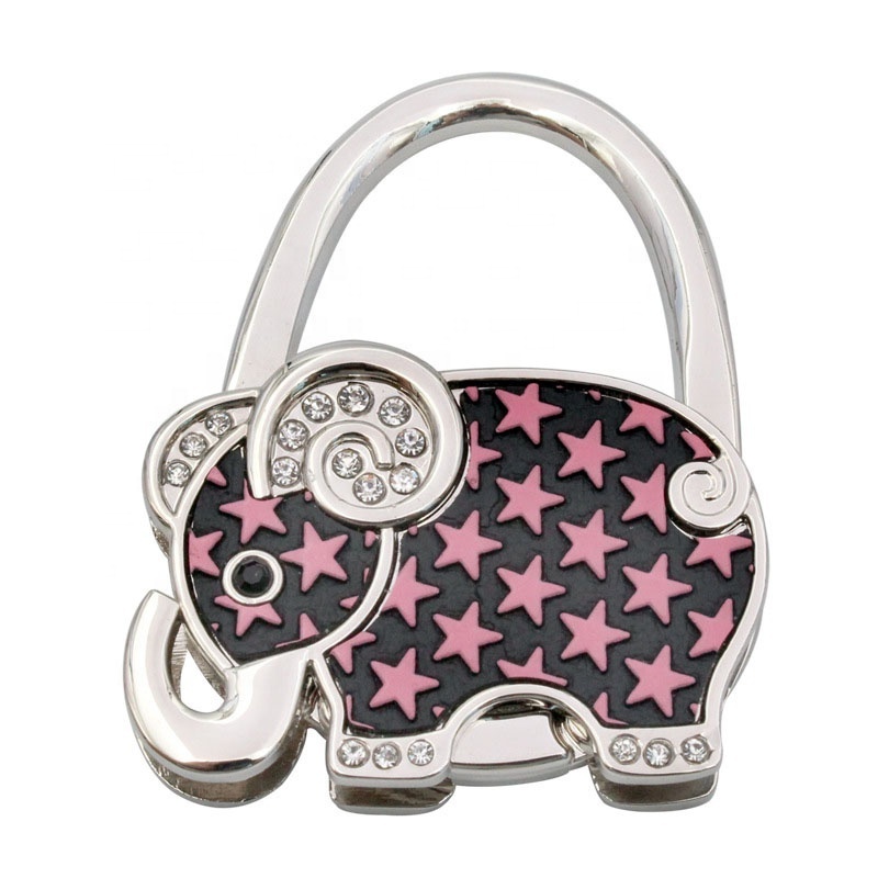 Meetee BHR-019 Alloy Elephant Shape Alloy Folding Handbag Bag Purse Bag Table Hook Hanger