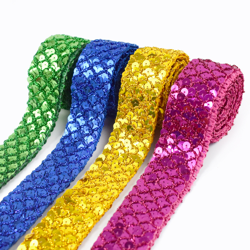 Meetee KY604 35mm DIY Sewing Garment Accessories Dance Dress Wedding Decor Beaded Sequins Lace Tape