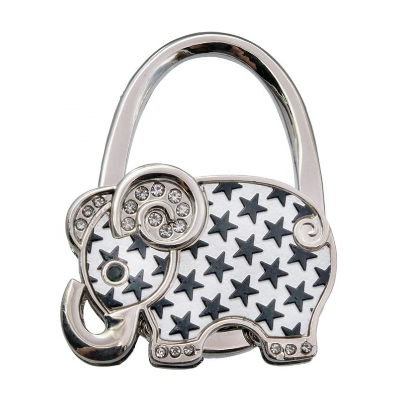 Meetee BHR-019 Alloy Elephant Shape Alloy Folding Handbag Bag Purse Bag Table Hook Hanger