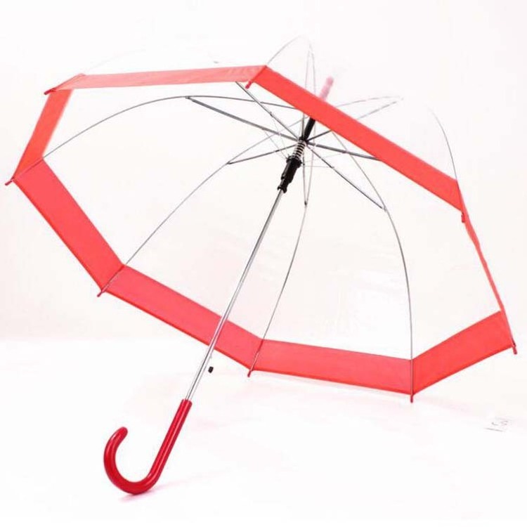 Factory price large clear mushroom umbrella windproof dome transparent umbrella with customized