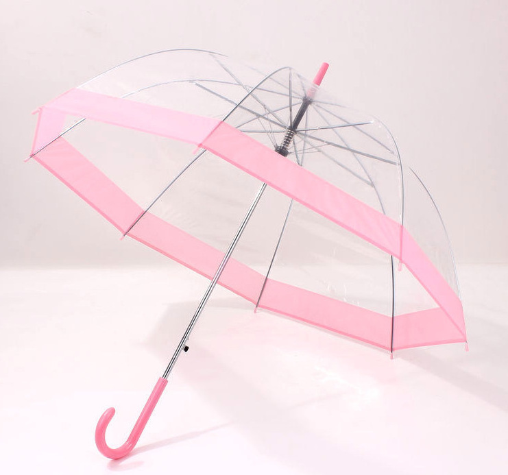 Factory price large clear mushroom umbrella windproof dome transparent umbrella with customized