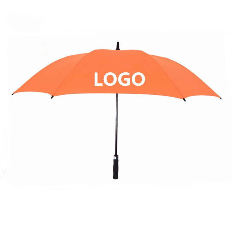 Wholesale cheap custom logo orange golf umbrella auto open or manual open windproof golf rain umbrellas for promotion