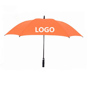 Wholesale cheap custom logo orange golf umbrella auto open or manual open windproof golf rain umbrellas for promotion