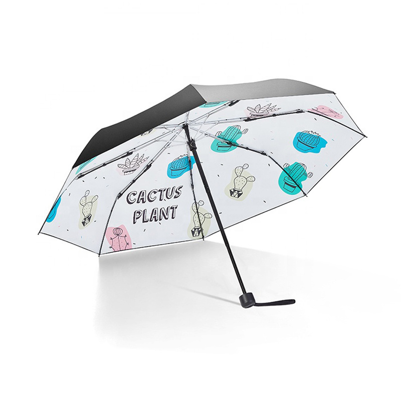 8k standard size pretty print foldable umbrella manual open 3 fold sun protective umbrella with custom logo