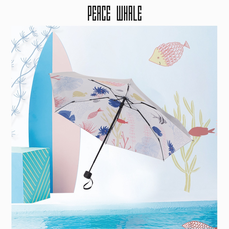 Flower print ladies mini capsule umbrella portable rain and sun umbrella with silver UV coating