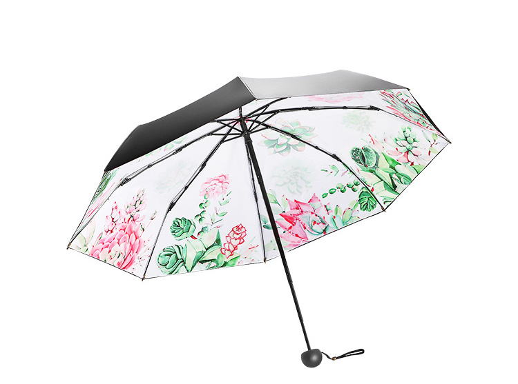 New Design Rose Printing Mini Sunscreen Capsule Umbrella 5 Fold UV Protection Pockets Compact Umbrella