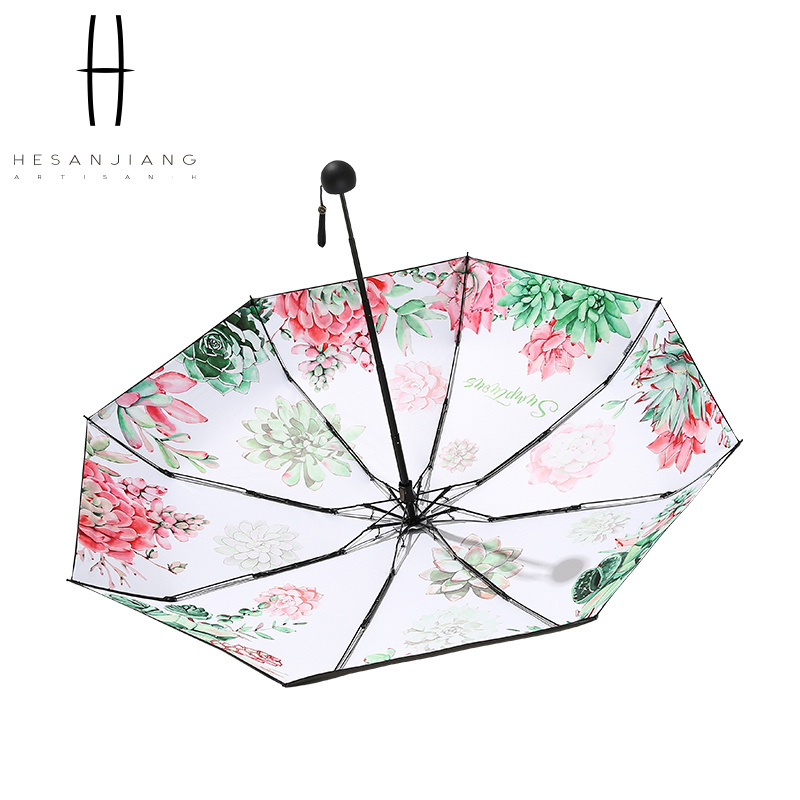 New Design Rose Printing Mini Sunscreen Capsule Umbrella 5 Fold UV Protection Pockets Compact Umbrella