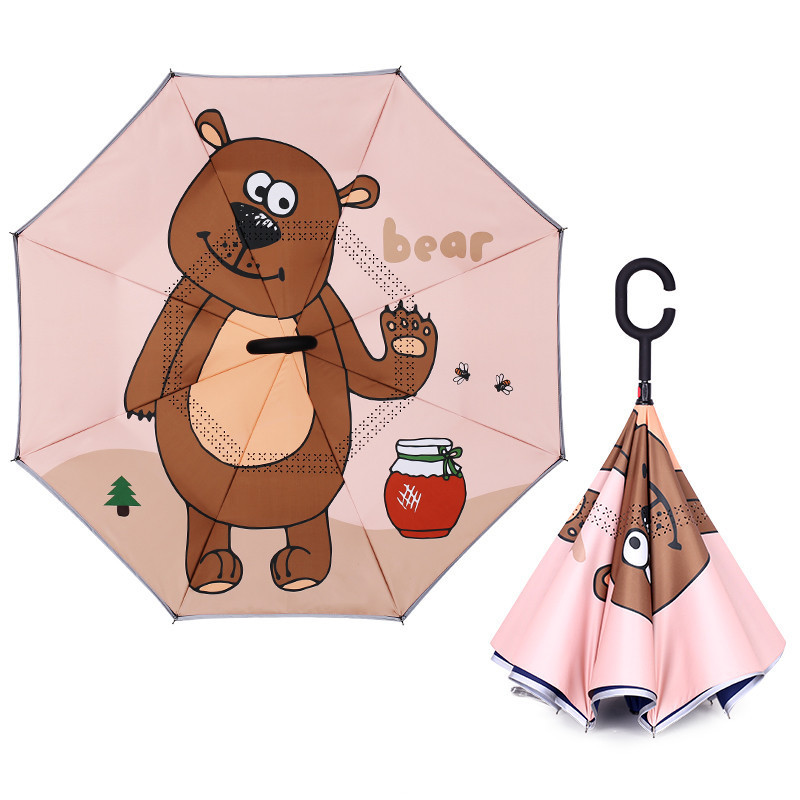 Children's Reverse Double Layer Sun Umbrella Drip Free Best Upside Down Umbrella With Reflective Strip