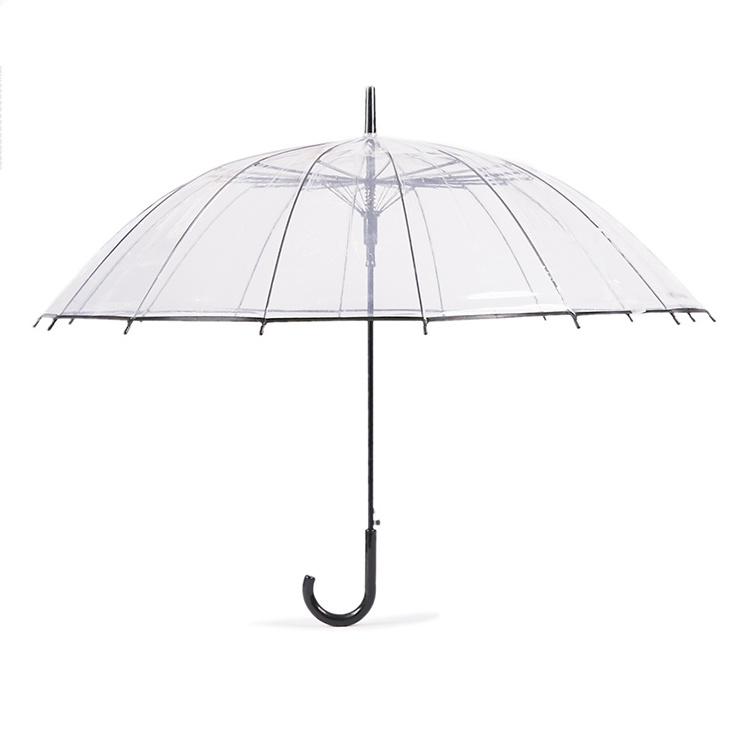 Korean Style Transparent Umbrella Wholesale Custom Logo Printing Clear Umbrella For Sale