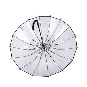 Korean Style Transparent Umbrella Wholesale Custom Logo Printing Clear Umbrella For Sale