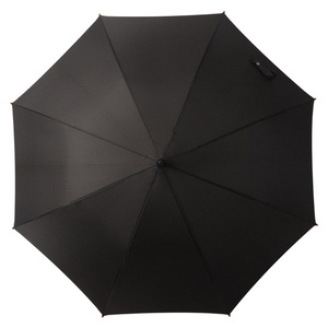 High quality black wooden handle straight umbrella custom logo large automatic umbrella for men