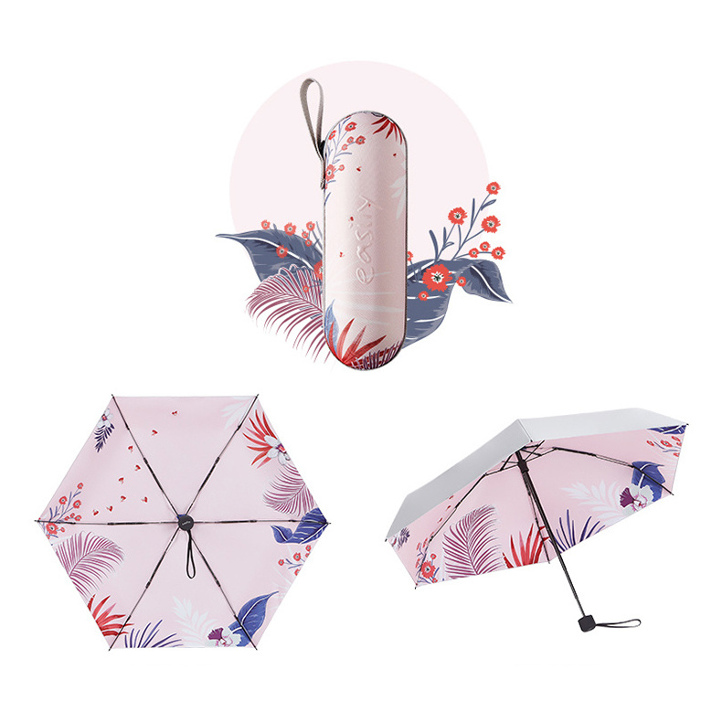 Silver coating UV protection pink manual beach capsule umbrella accept custom umbrella with logo printing