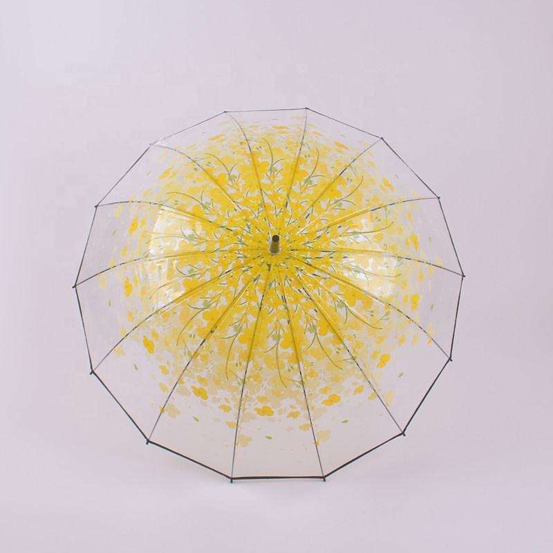 Women Mini Pocket Transparent Rain Umbrellas Custom Logo Sun Promotional Transparent Clear Umbrella