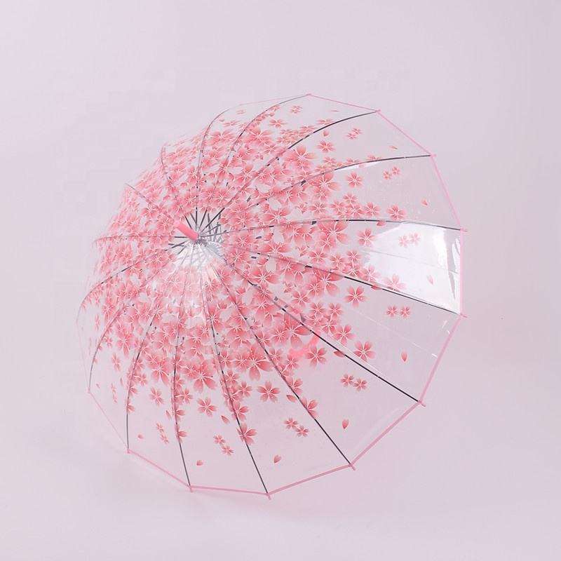 Women Mini Pocket Transparent Rain Umbrellas Custom Logo Sun Promotional Transparent Clear Umbrella