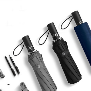 High quality windproof personalized umbrella big best three-folding extension handle automatic umbrella