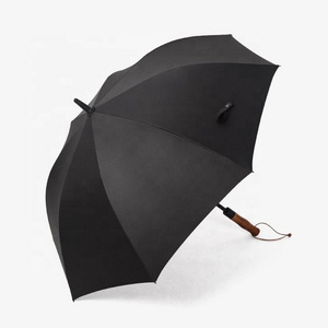 Cheaper large golf umbrella rainy day products wooden handle windproof gift rain umbrella with logo