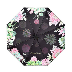 Beauty Flower Printed Five Fold Adjustable Umbrella Mini Capsule Pocket Economic Umbrella For The Rain