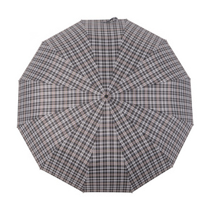 23inch 12K auto folding umbrella grid pongee fabric umbrella guangdong manufacturer