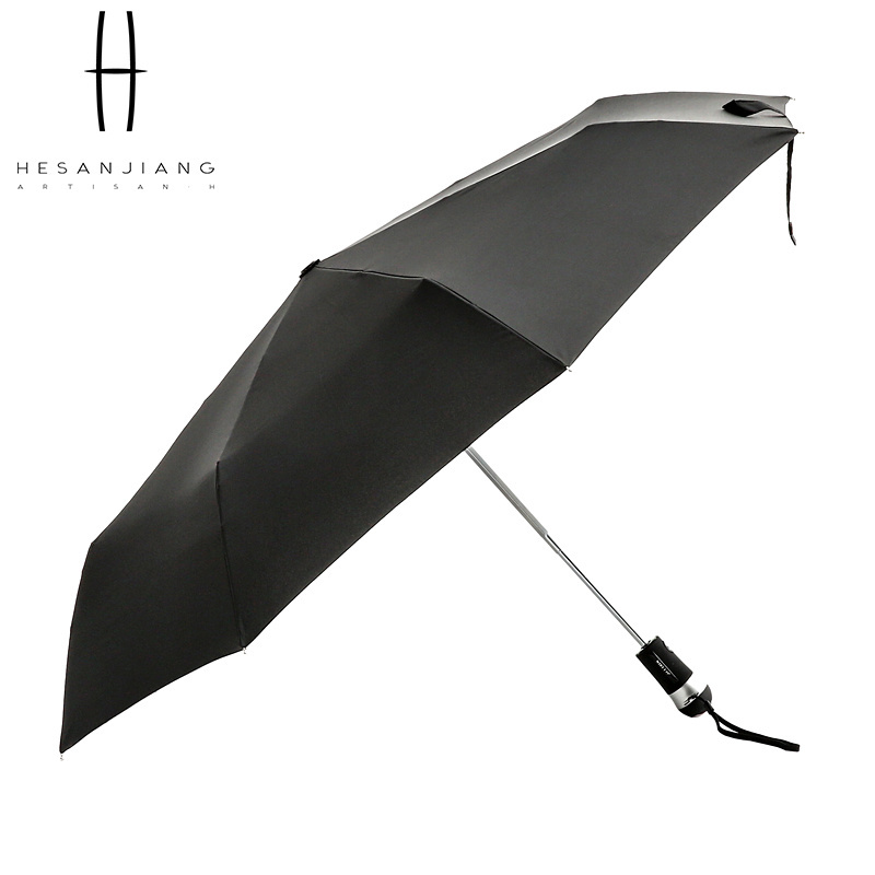 High quality LED umbrella 3 fold automatic open umbrella led light on handle