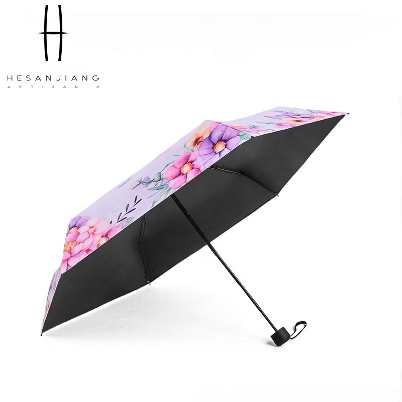 Anti-UV lightweight 5 fold Mini pockets umbrella from reliable manufacturer  can print logo