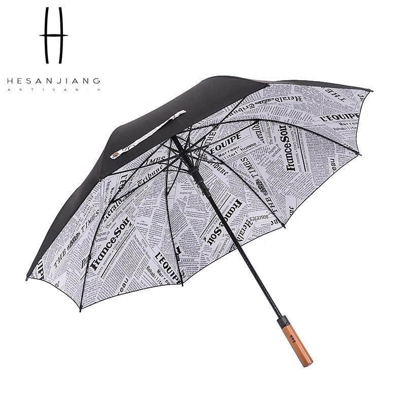 Automatic open 27'' windproof double layer golf umbrella with long handle and golf umbrella sleeve