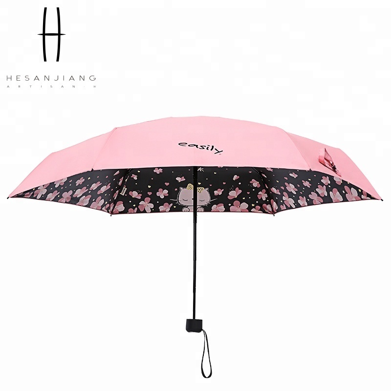 Wholesale custom 19'' * 6K ultra light portable sun block umbrella 5-folding compact umbrella