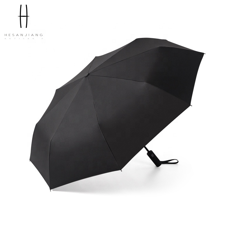 Standard umbrella size 3 folded umbrella men automatic folding umbrella with plain pongee fabric