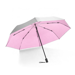 shine color ladies fashion double layer umbrella manual open 3 fold umbrella with silver UV coating