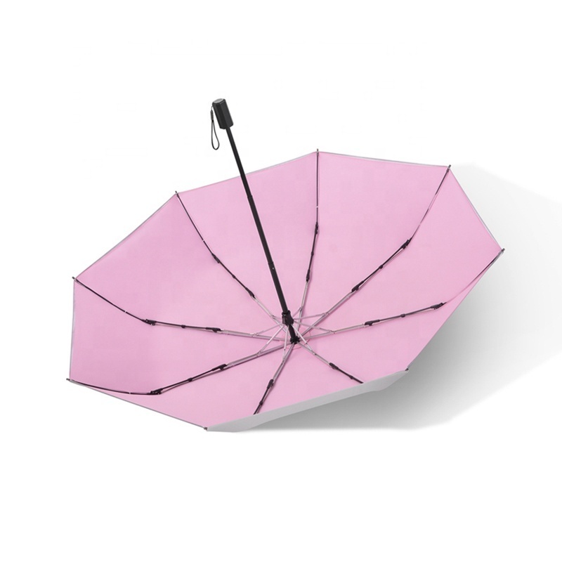 shine color ladies fashion double layer umbrella manual open 3 fold umbrella with silver UV coating