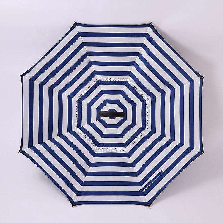 Rainy day products C handle capsule rain umbrella for women custom logo fiberglass reverse inverted umbrella