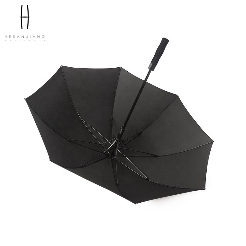 Wholesale single layer automatic open carbon fiber promotional golf umbrella with long handle