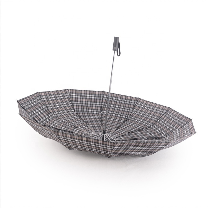 23inch 12K auto folding umbrella grid pongee fabric umbrella guangdong manufacturer