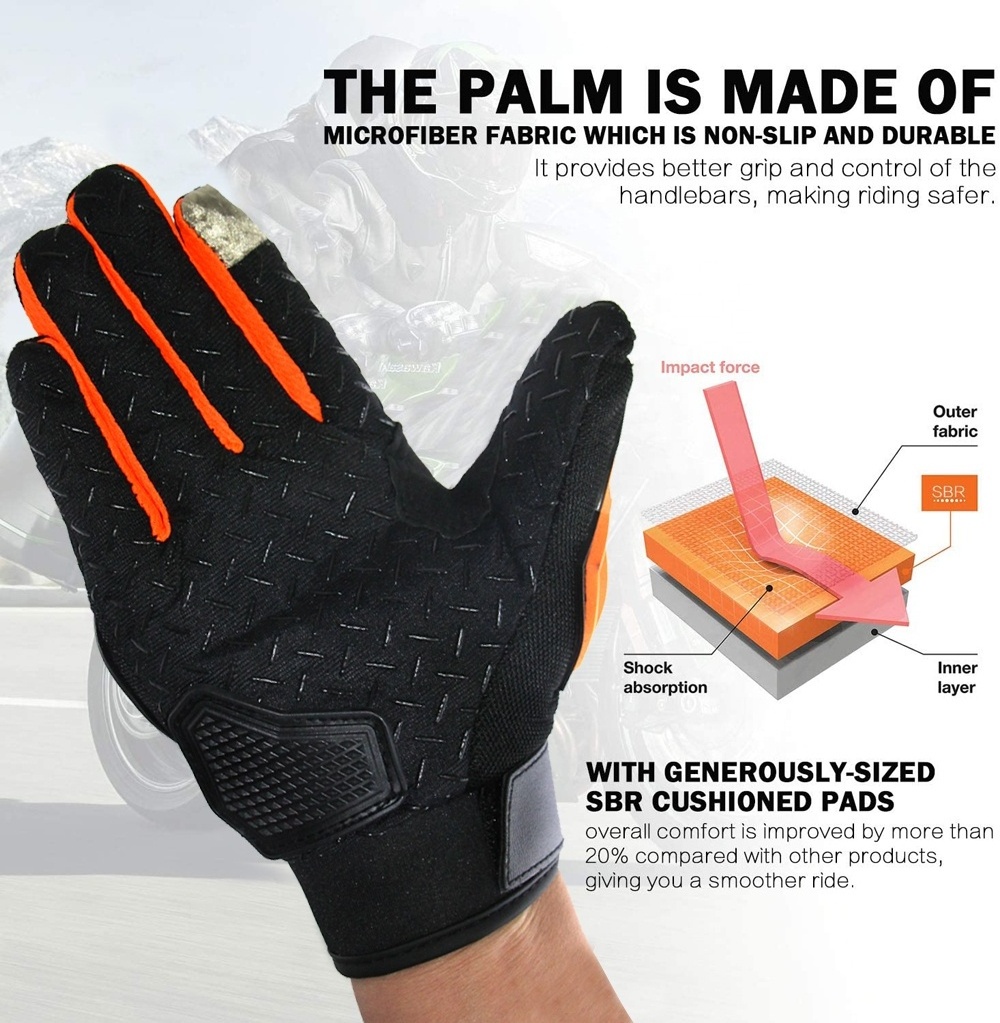 New Motorcycle Touch Screen Gloves Breathable Full Finger Outdoor Sports Protection Riding Dirt Bike Gloves