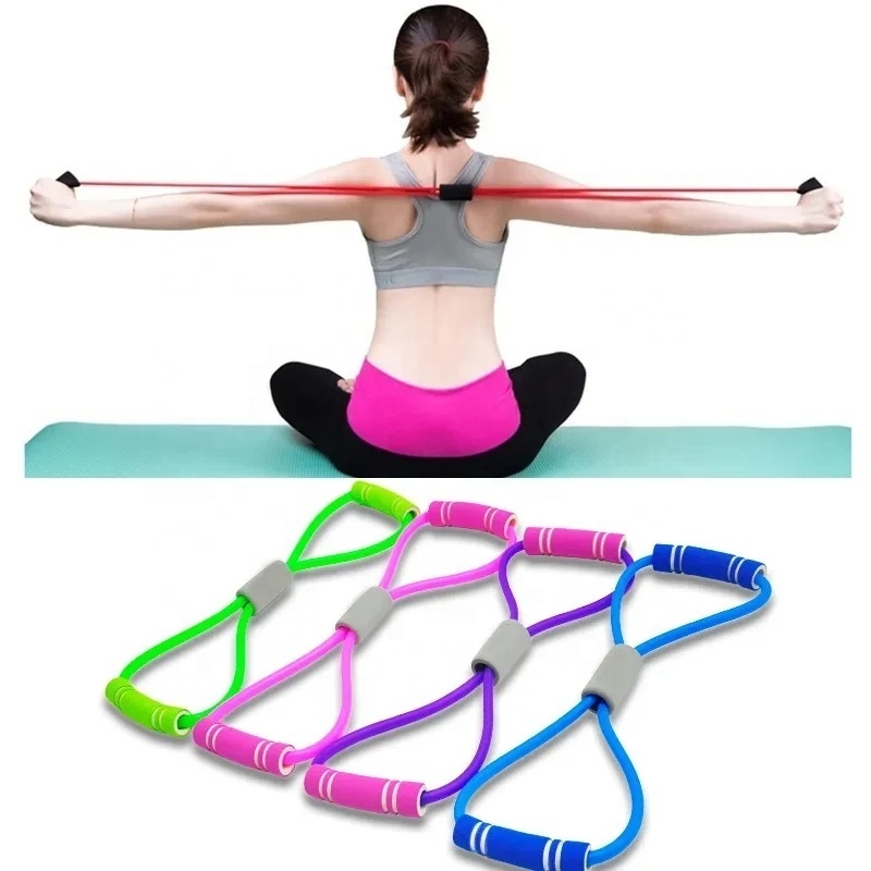 Portable Yoga Tension Belt Fitness Workout Rubber Resistance Bands Pilates Squat Butt AIDS Stretching Exercise Equipment