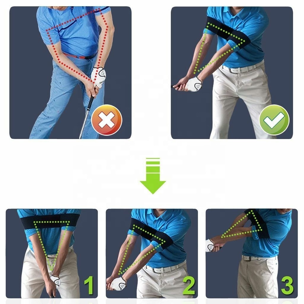 Golf Swing Trainer Arm Belt Gesture Alignment Training Aid Outdoor Sports For Golf Sports Accessory Professional Elastic