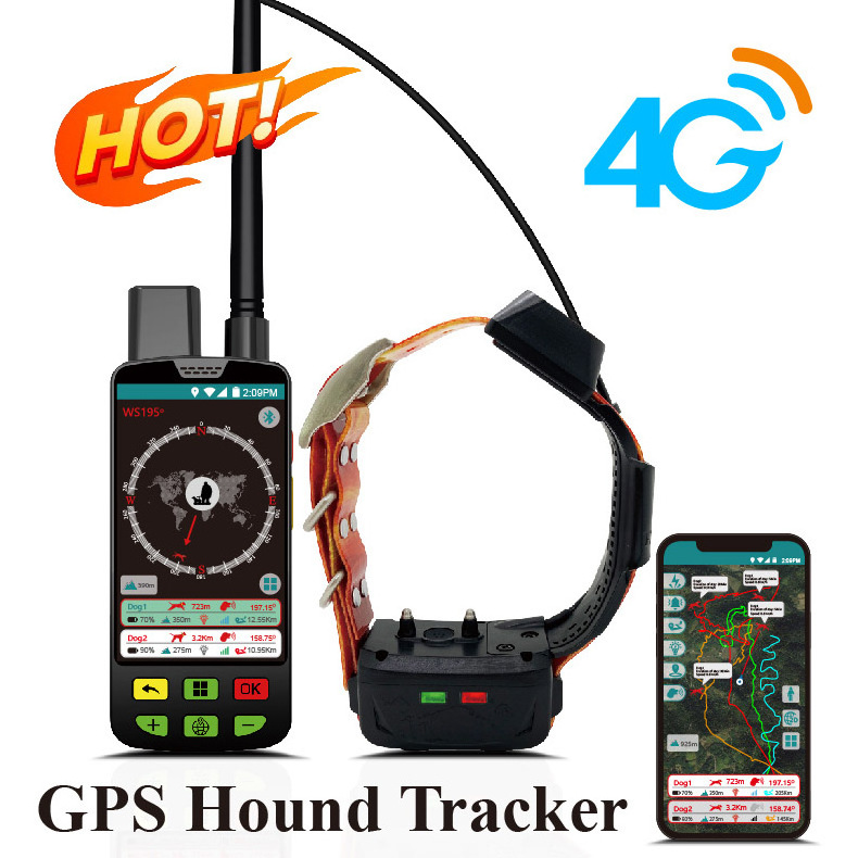 best quality cheap gps dog collar pet tracker One Drive Two VHF/4g Transceiver pet gps tracker real-time tracking