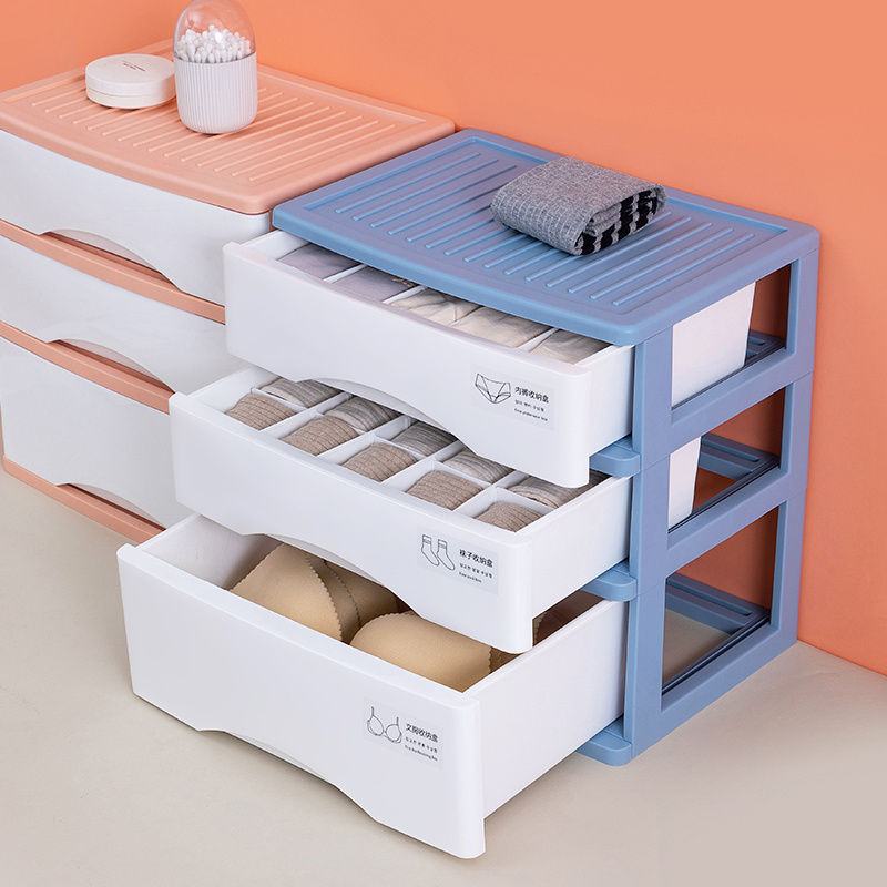 Closet Organization Plastic Desktop Stackable Storage Drawers With Dividers Storage Drawers Plastic For Socks Underwear Bras Tie