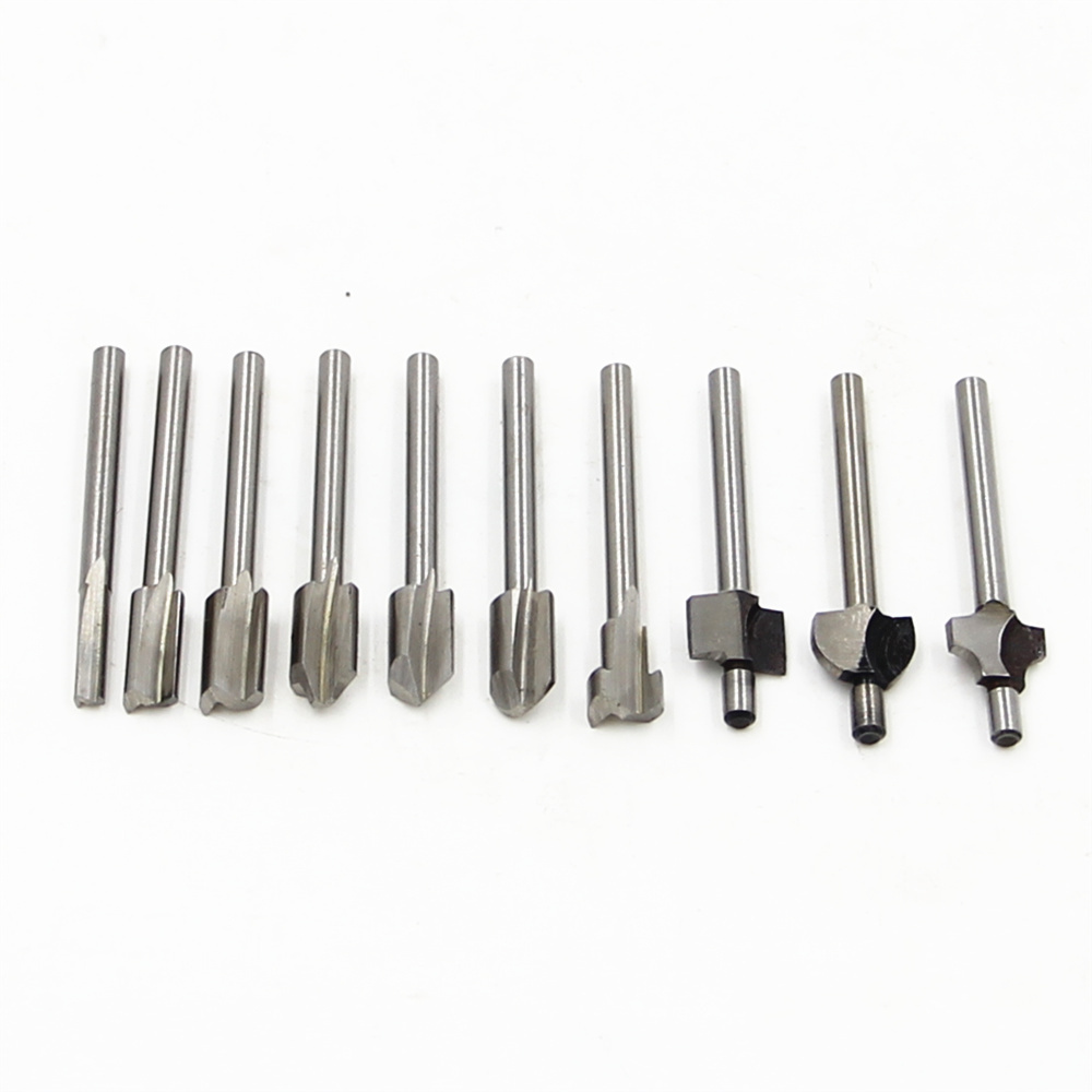 10pc Carbide Woodworking engraving cutter trimming carving milling cutter Router Bit