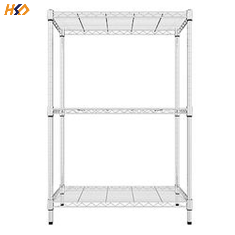 High Quality 4 Tiers Black Chrome Steel Approval Industrial Wire Racks Shelving