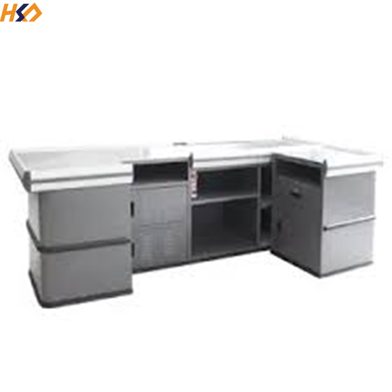 Stainless Steel Supermarket Grocery Store Cash Checkout Cashier Register Counter for Sale