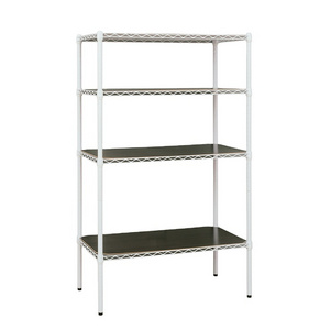 High Quality 4 Tiers Black Chrome Steel Approval Industrial Wire Racks Shelving