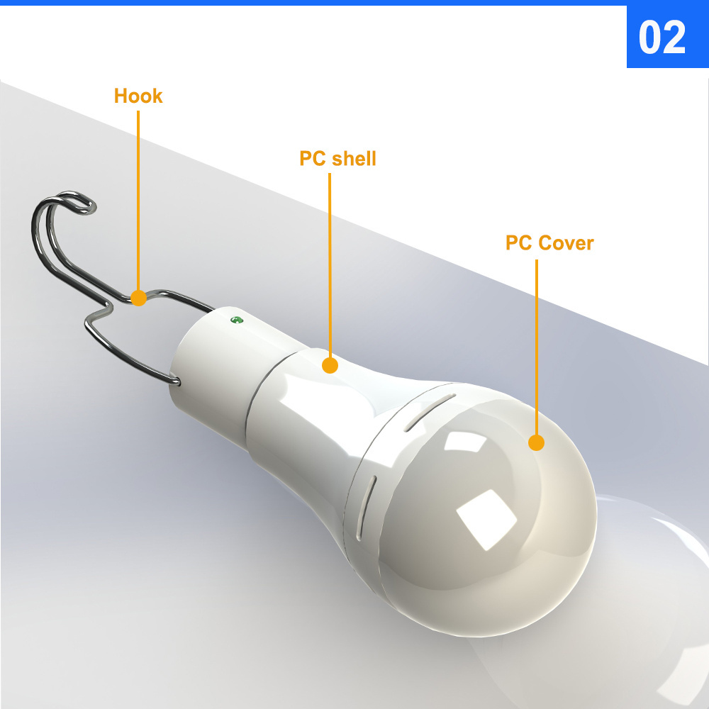 9w Solar Powered LED Camping Lights Rechargeable LED Tent Light Bulb with Remote Control 350LM Emergency Lights