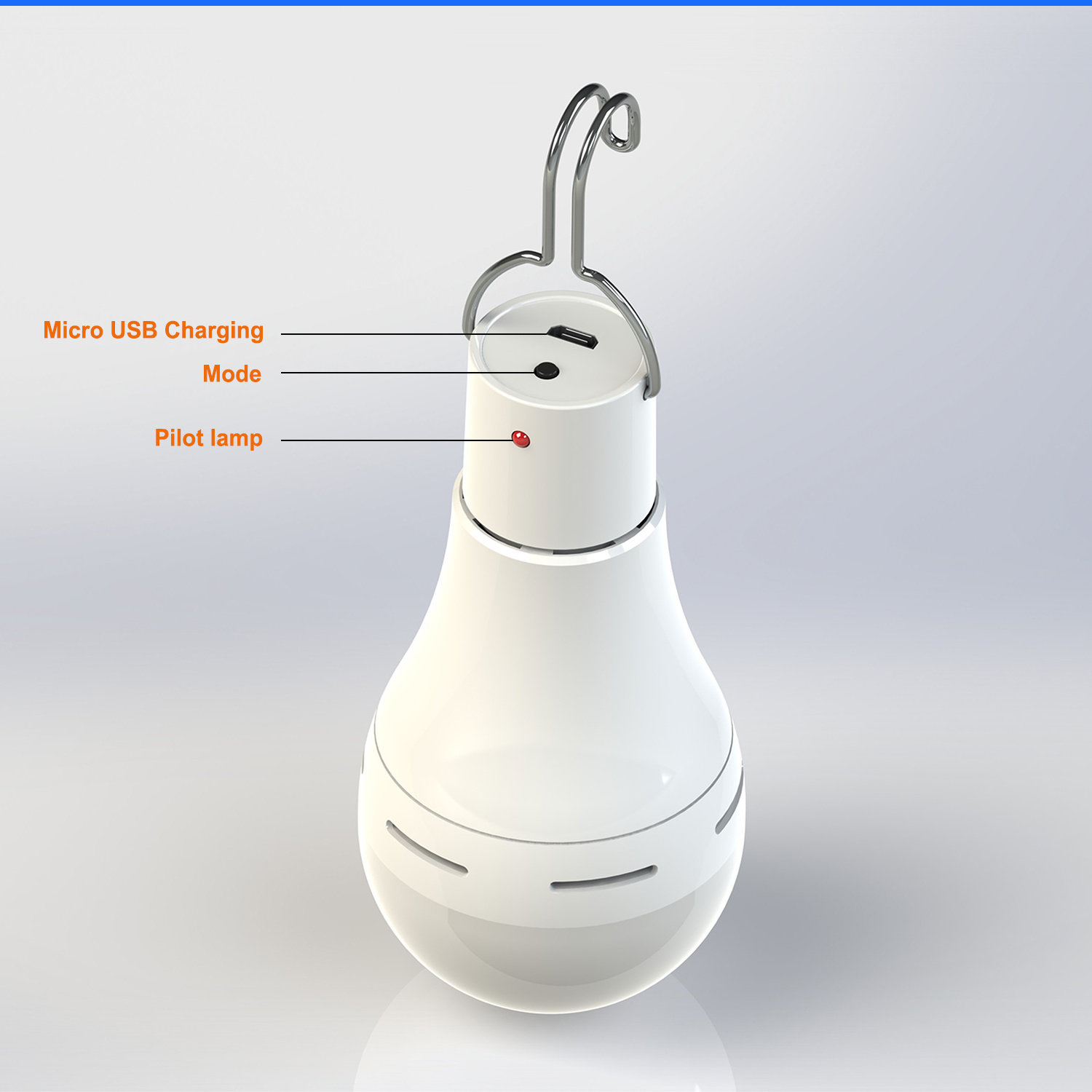 Solar powered LED bulbs with lithium battery rechargeable LED light for camping lighting solar energy light